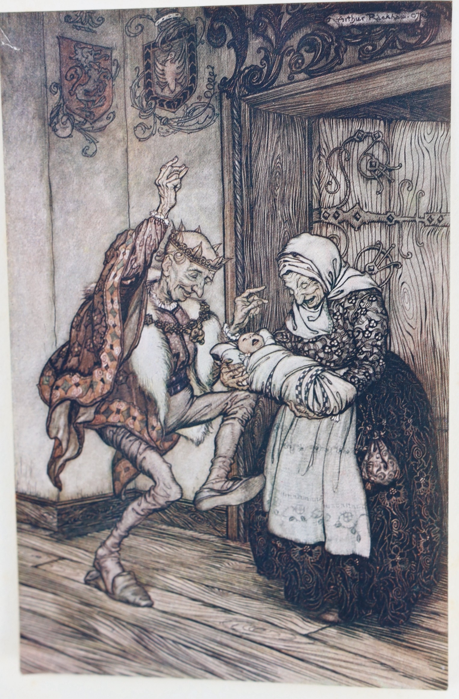 Arthur Rackham original paintings - Grimm Brothers - The Fairy Tales of the Brothers Grimm, number 135 of 750 illustrated and signed by Arthur Rackham, with 40 tipped-in colour plates, translated by Mrs. Edgar Lucas, 4to